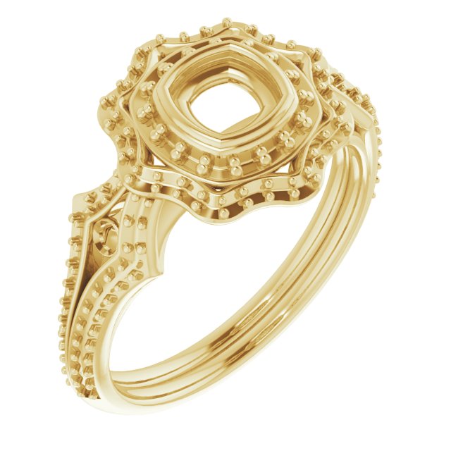 Bezel-Set Halo-Style Ring