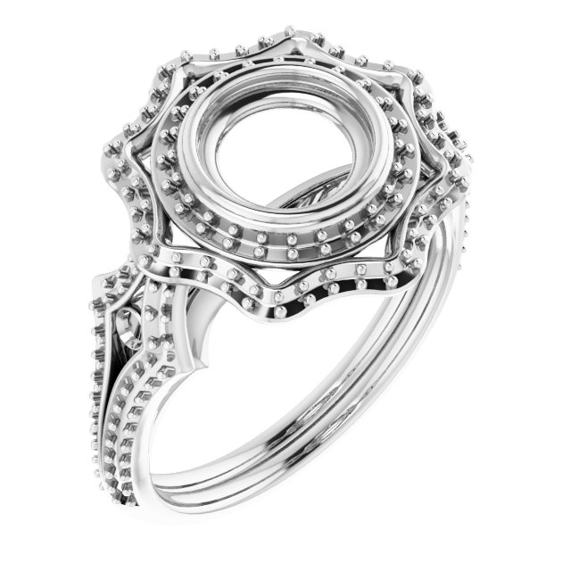 Bezel-Set Halo-Style Ring