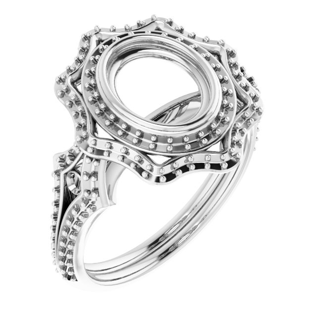 Bezel-Set Halo-Style Ring