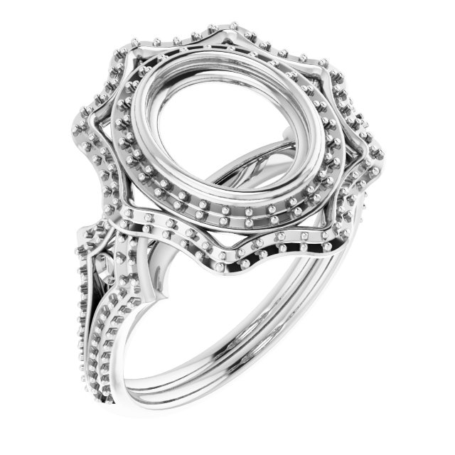 Bezel-Set Halo-Style Ring