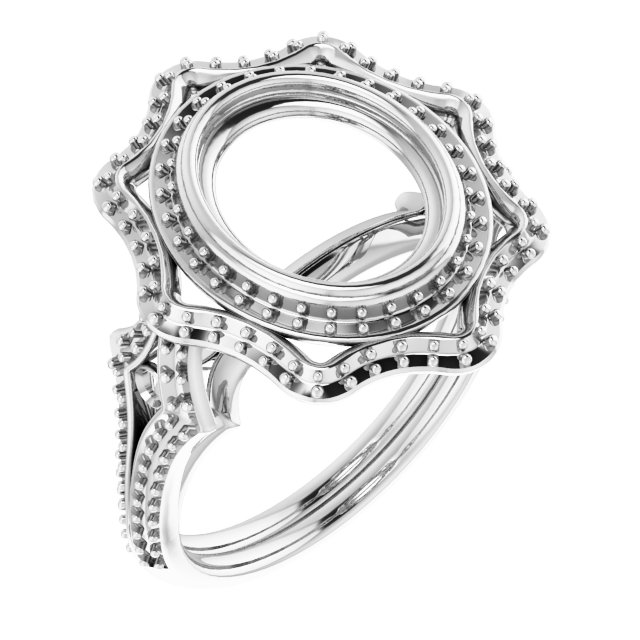 Bezel-Set Halo-Style Ring
