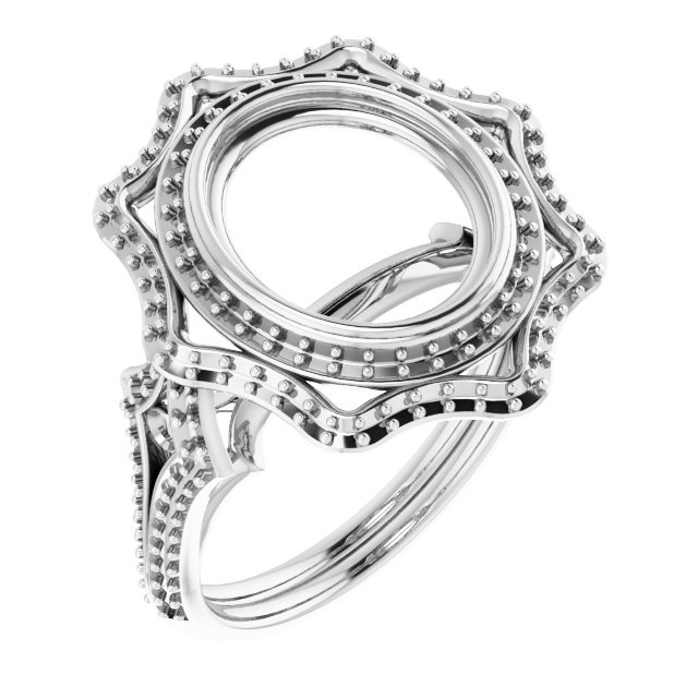 Bezel-Set Halo-Style Ring