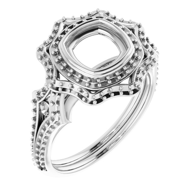 Bezel-Set Halo-Style Ring