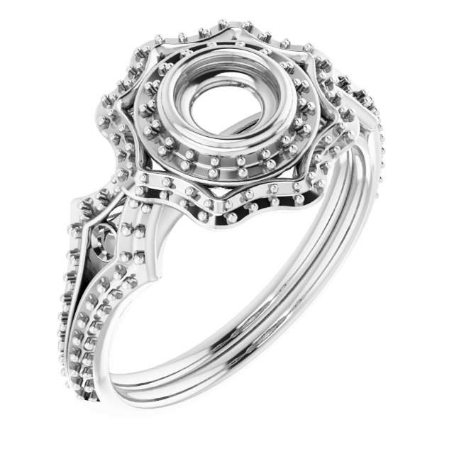Bezel-Set Halo-Style Ring