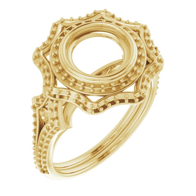 Bezel-Set Halo-Style Ring