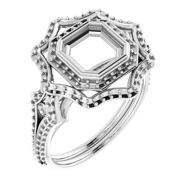 Bezel-Set Halo-Style Ring
