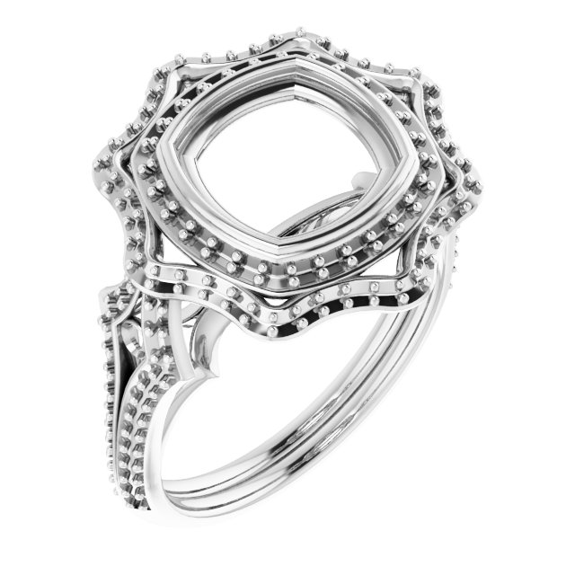 Bezel-Set Halo-Style Ring