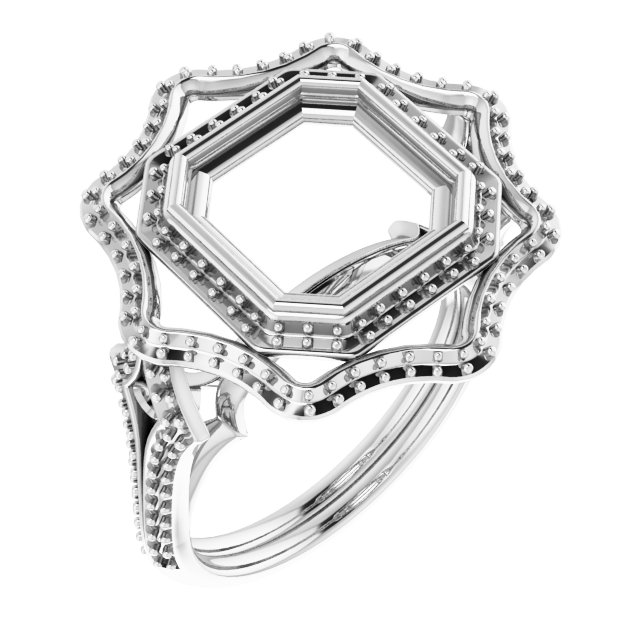 Bezel-Set Halo-Style Ring