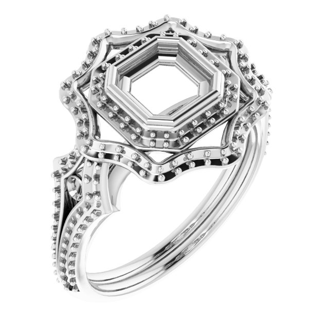 Bezel-Set Halo-Style Ring