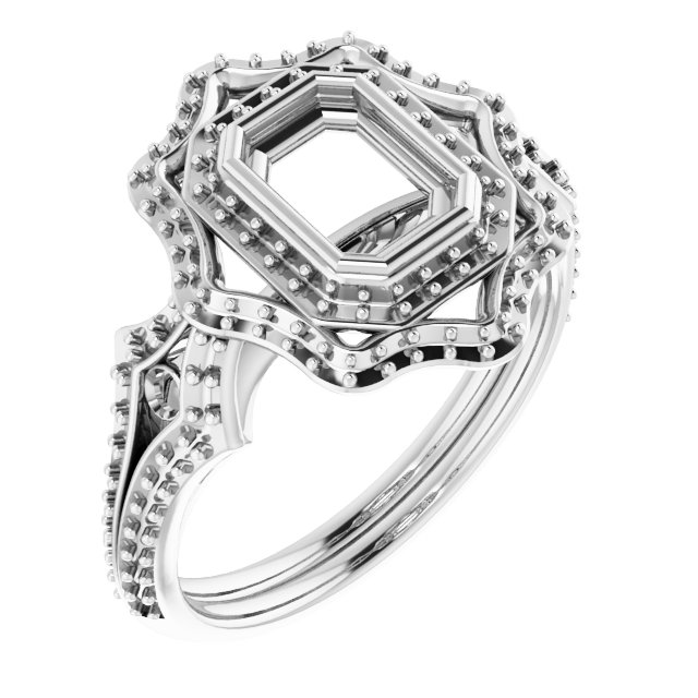 Bezel-Set Halo-Style Ring