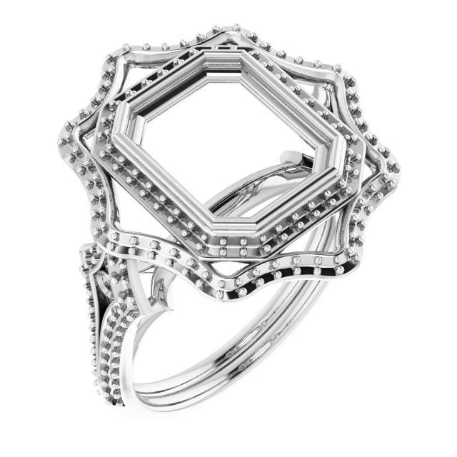 Bezel-Set Halo-Style Ring