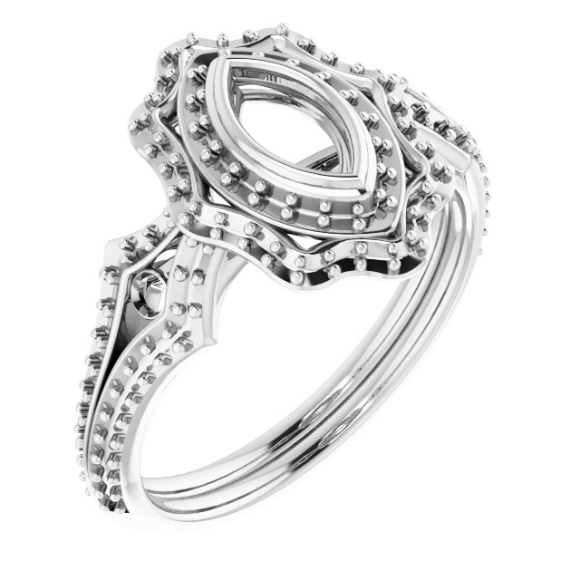 Bezel-Set Halo-Style Ring