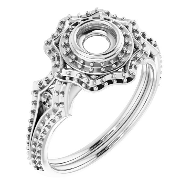 Bezel-Set Halo-Style Ring