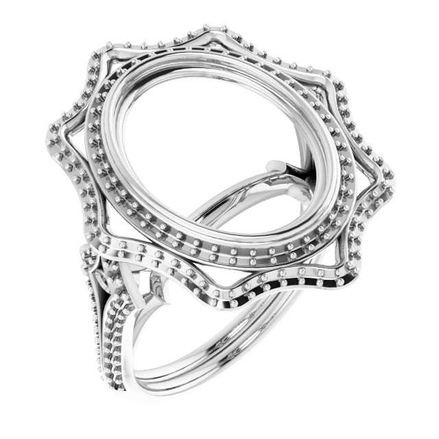 Bezel-Set Halo-Style Ring