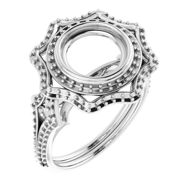 Bezel-Set Halo-Style Ring