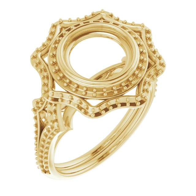 Bezel-Set Halo-Style Ring