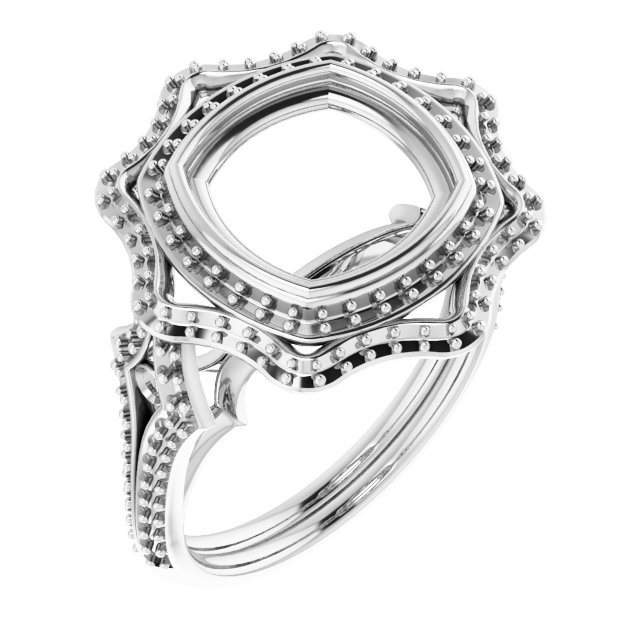 Bezel-Set Halo-Style Ring