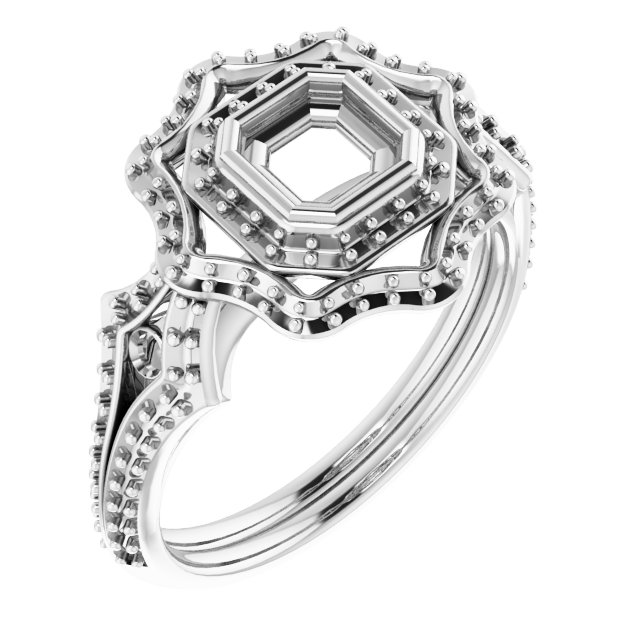 Bezel-Set Halo-Style Ring