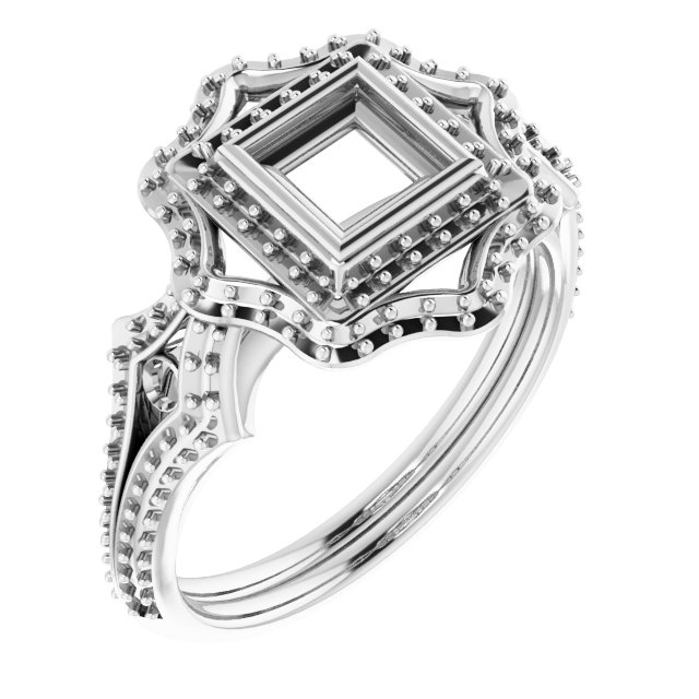 Bezel-Set Halo-Style Ring