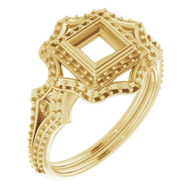 Bezel-Set Halo-Style Ring