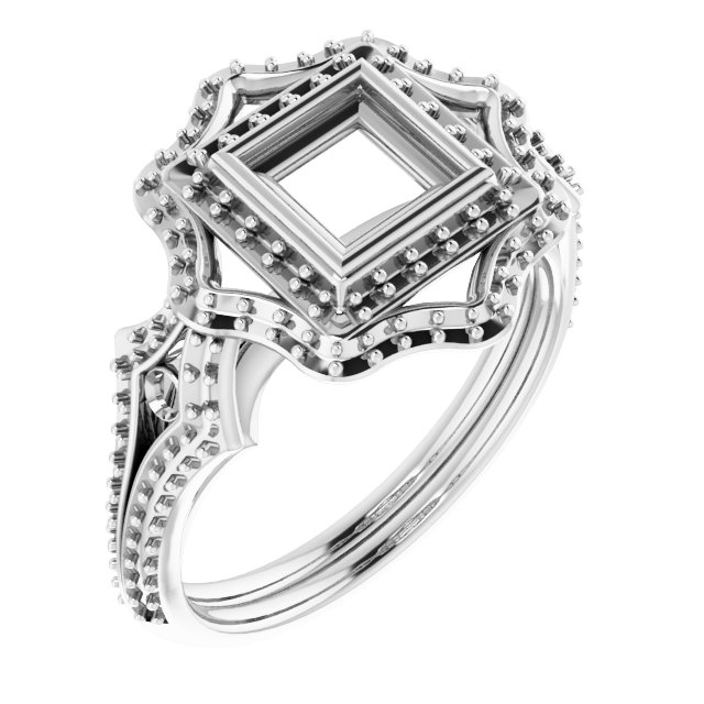 Bezel-Set Halo-Style Ring