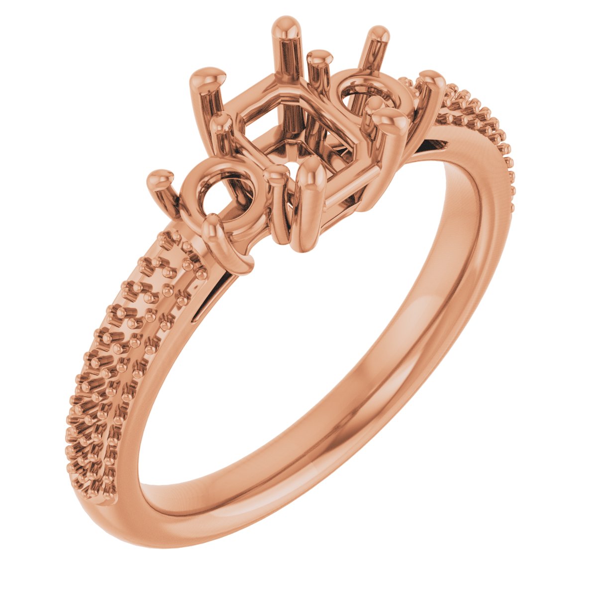 Pavé-Style Three-Stone Engagement Ring