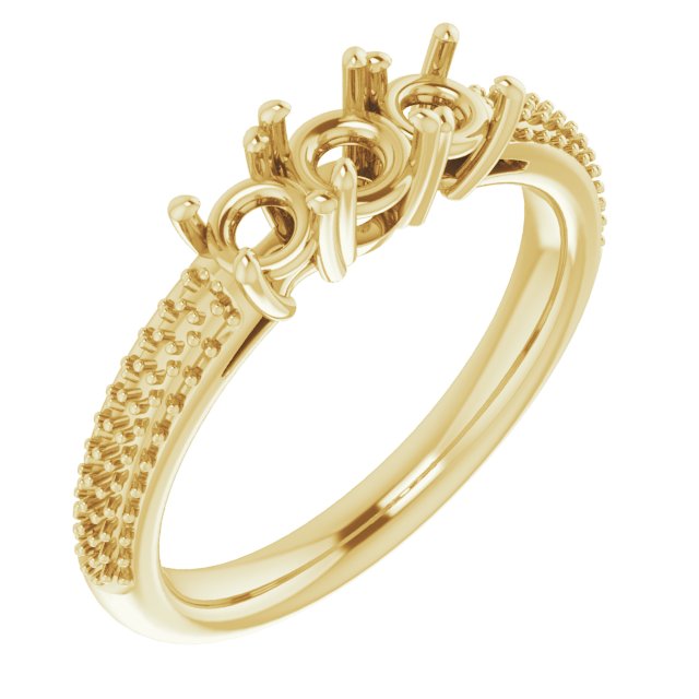 Pavé-Style Three-Stone Engagement Ring