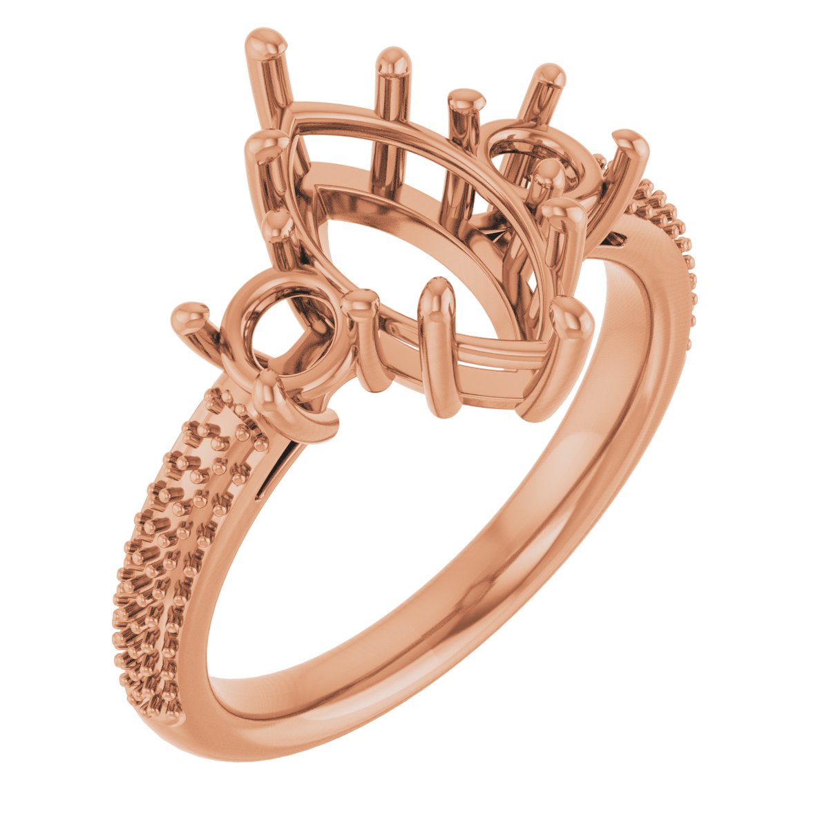 Pavé-Style Three-Stone Engagement Ring