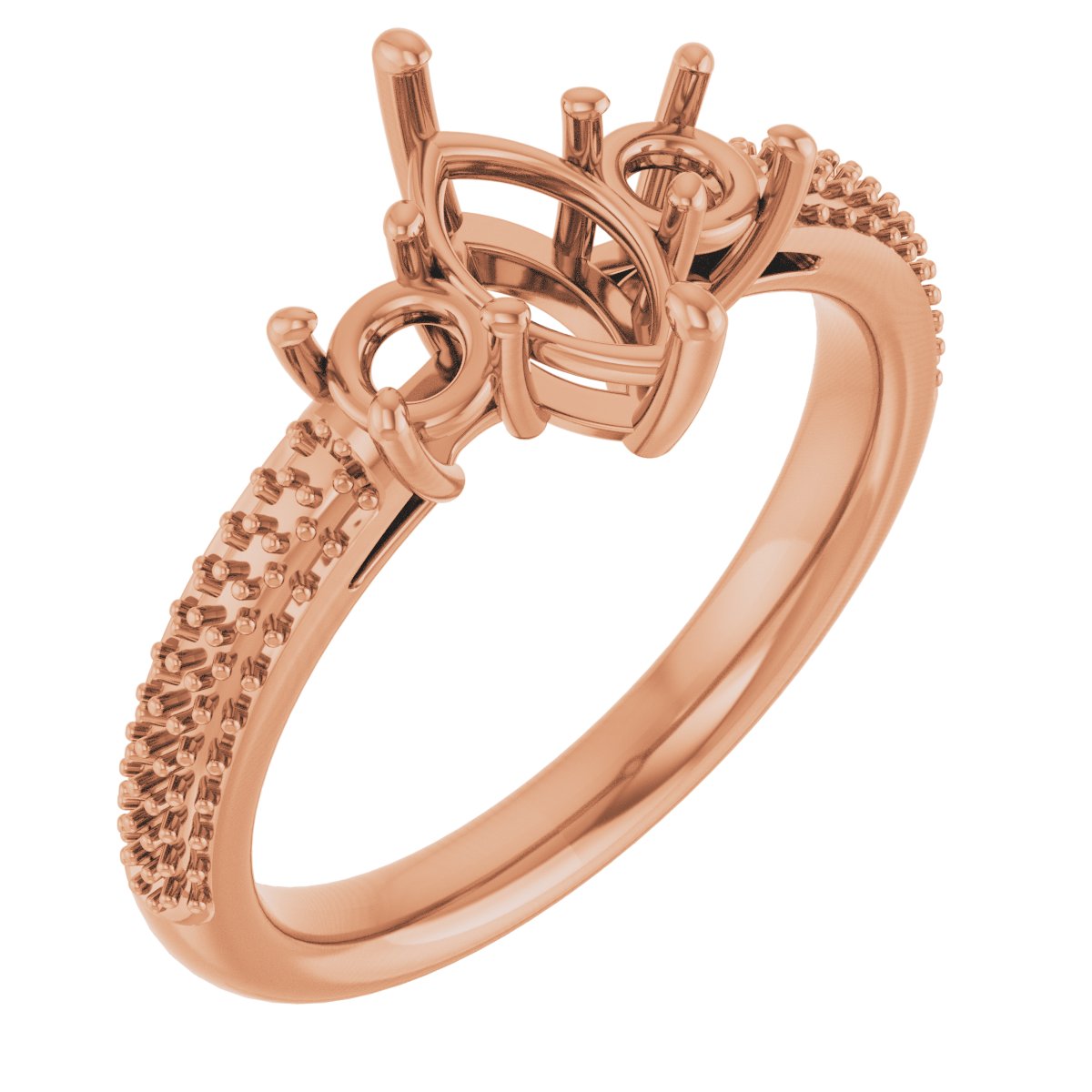 Pavé-Style Three-Stone Engagement Ring
