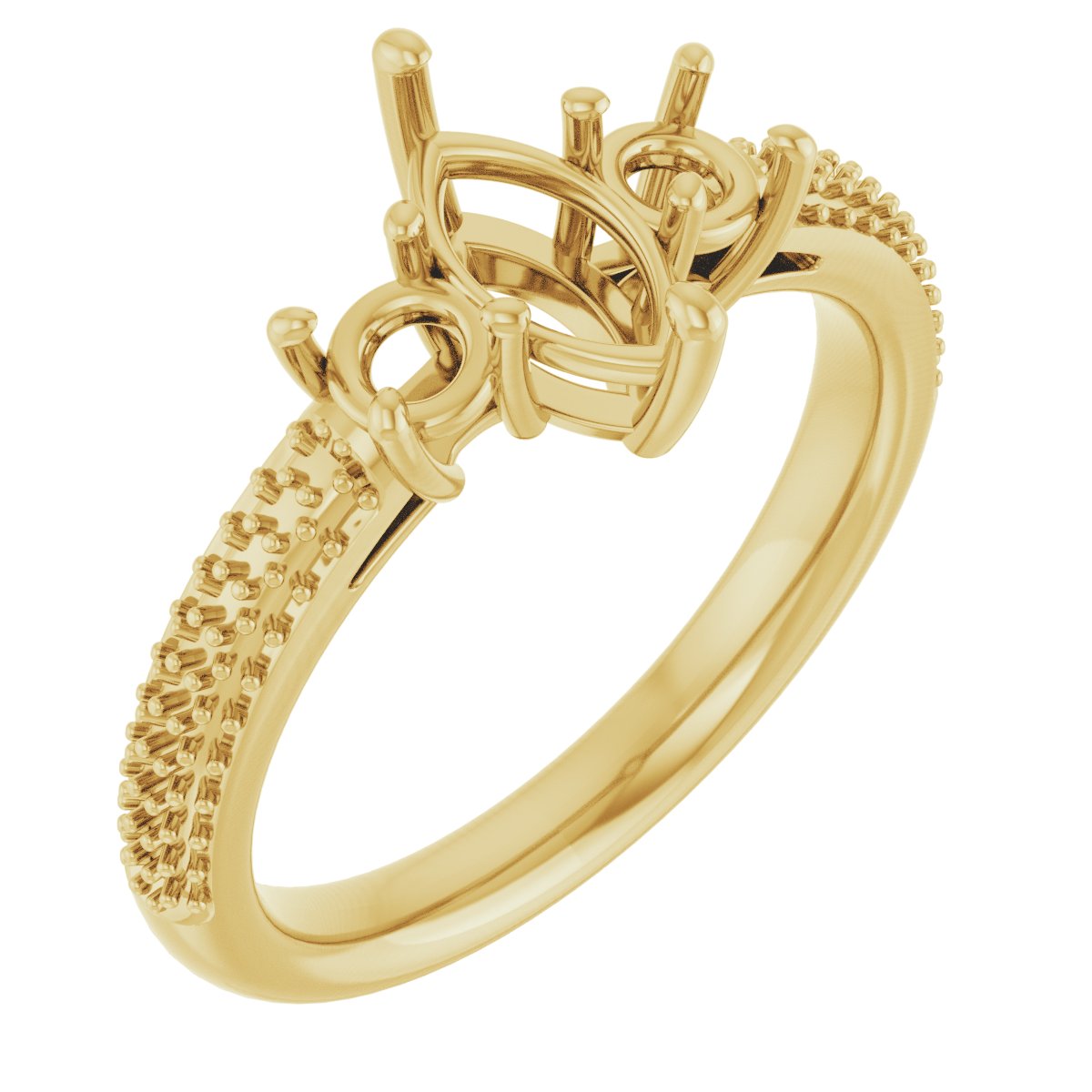 Pavé-Style Three-Stone Engagement Ring