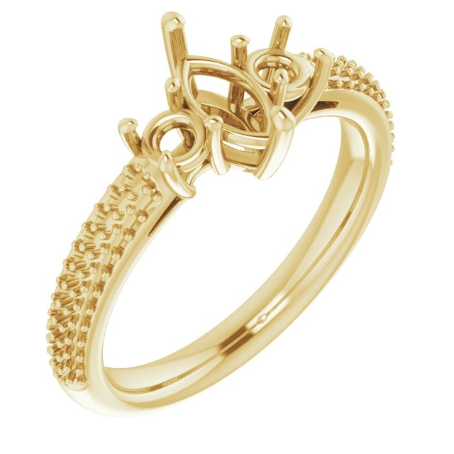 Pavé-Style Three-Stone Engagement Ring
