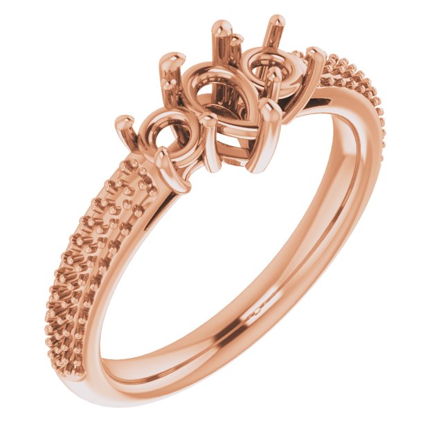 Pavé-Style Three-Stone Engagement Ring