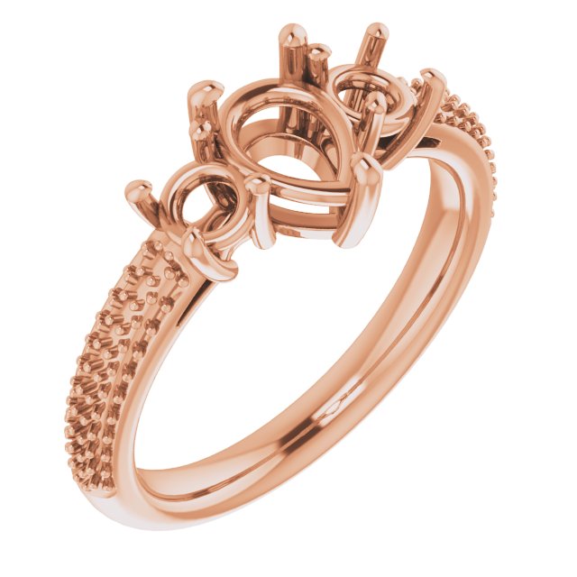 Pavé-Style Three-Stone Engagement Ring