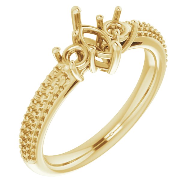 Pavé-Style Three-Stone Engagement Ring