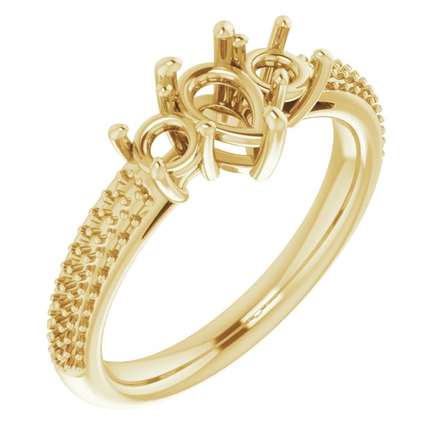 Pavé-Style Three-Stone Engagement Ring