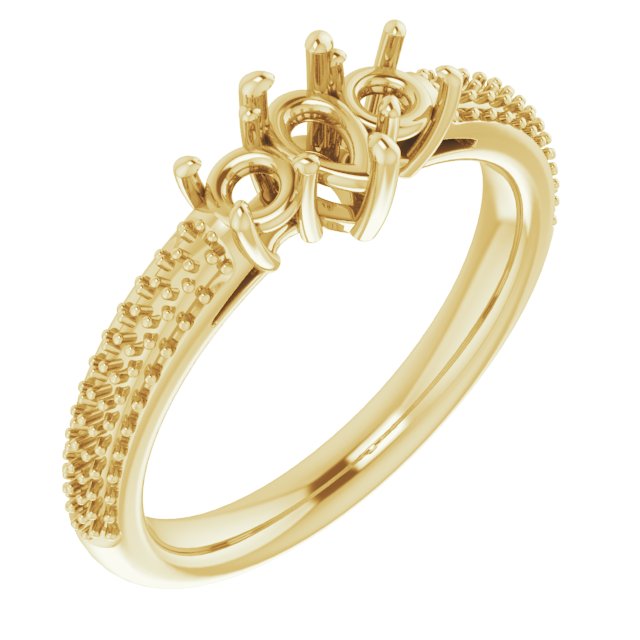 Pavé-Style Three-Stone Engagement Ring