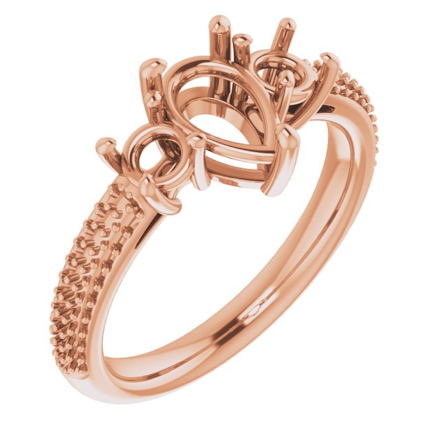 Pavé-Style Three-Stone Engagement Ring