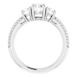 Three-Stone Pavé Engagement Ring