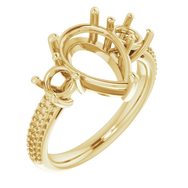 Pavé-Style Three-Stone Engagement Ring