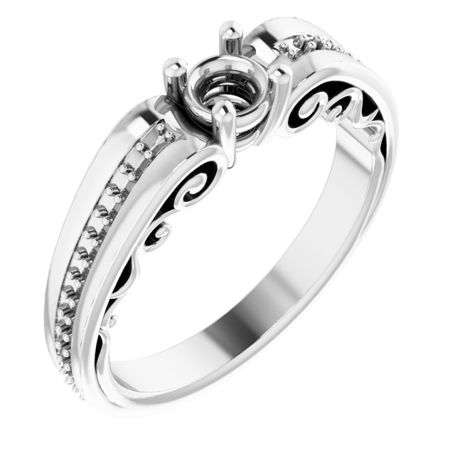 Accented Sculptural Engagement Ring