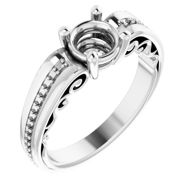 Accented Sculptural Engagement Ring