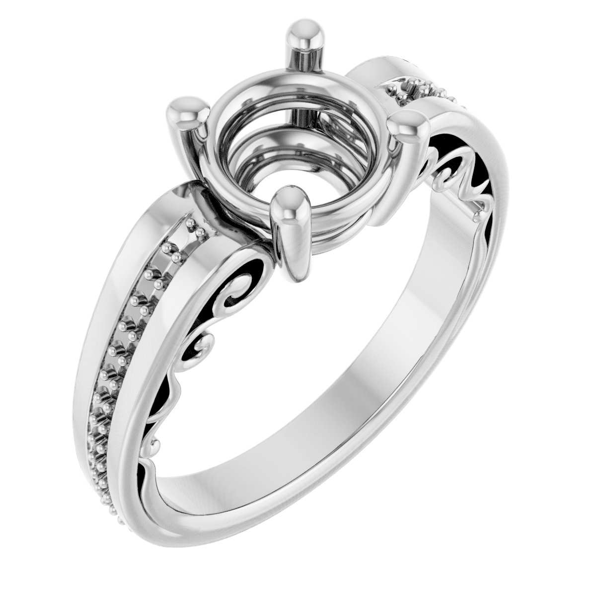 Accented Sculptural Engagement Ring