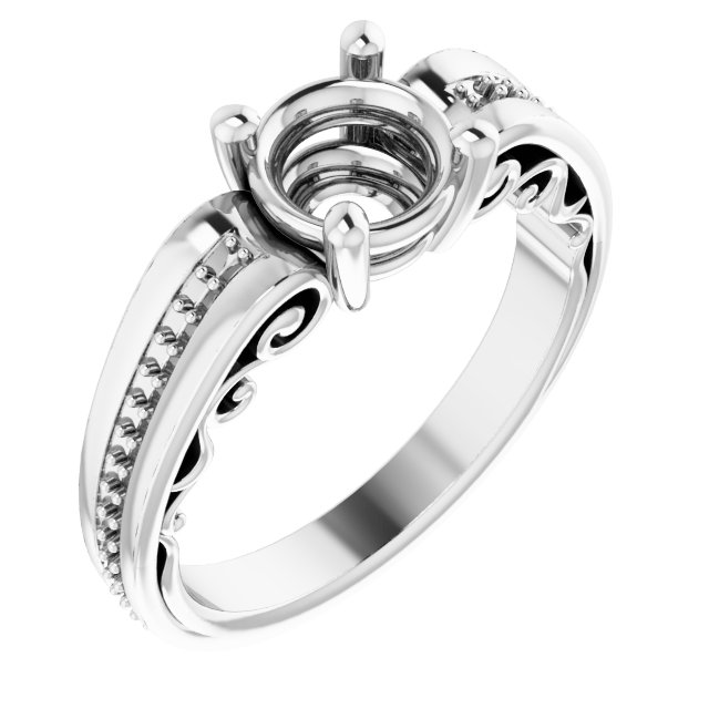 Accented Sculptural Engagement Ring