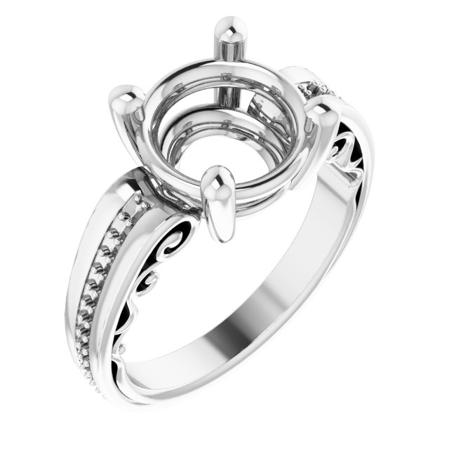 Accented Sculptural Engagement Ring