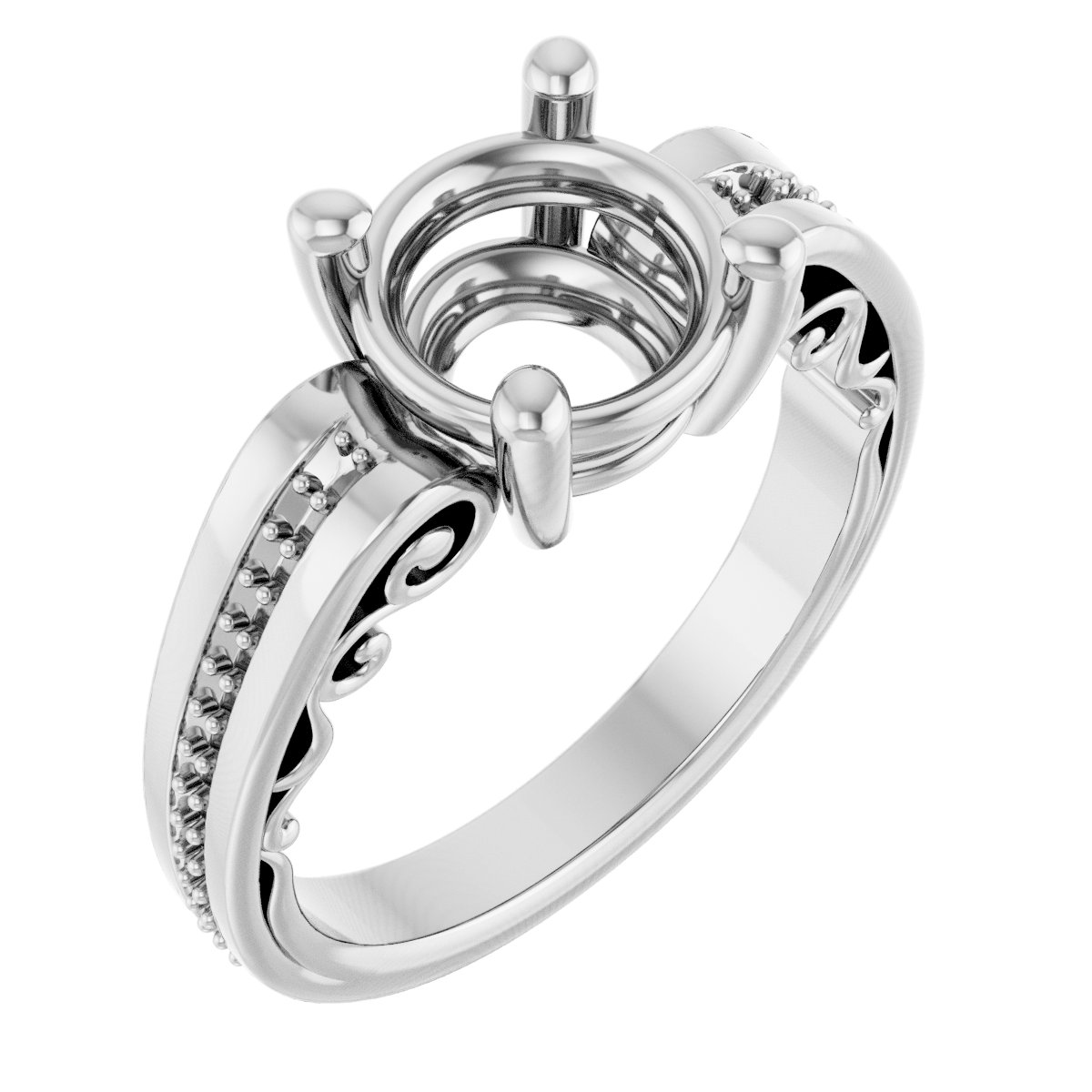 Accented Sculptural Engagement Ring