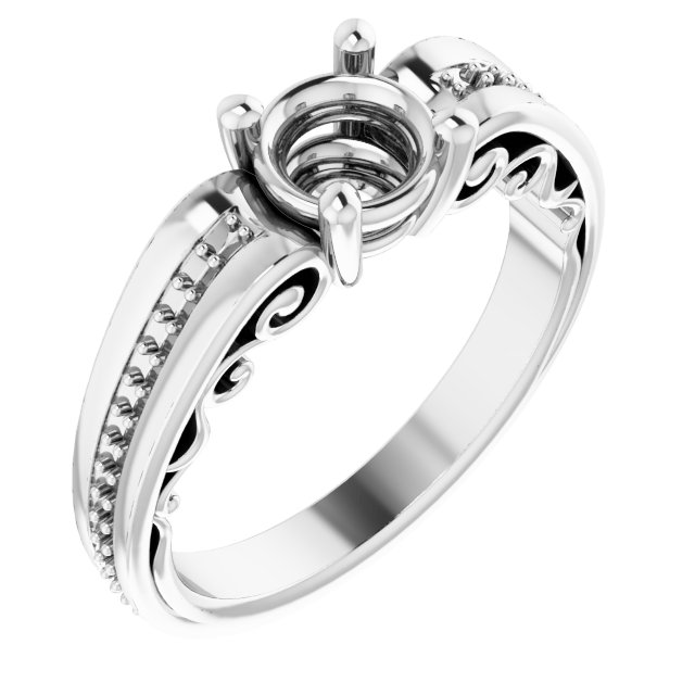 Accented Sculptural Engagement Ring