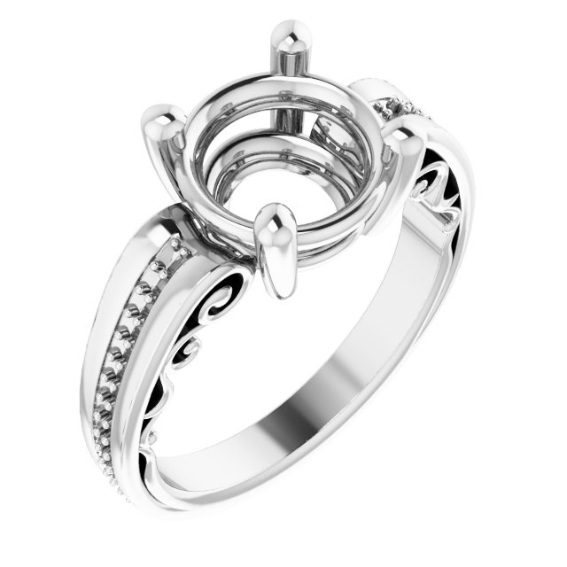 Accented Sculptural Engagement Ring