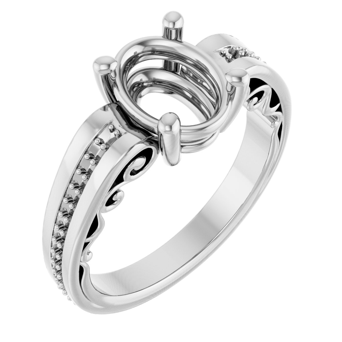 Accented Sculptural Engagement Ring