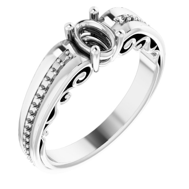 Accented Sculptural Engagement Ring