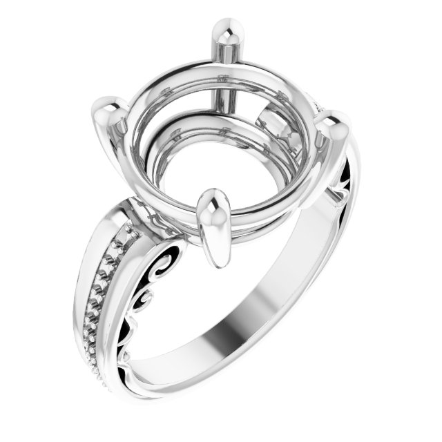 Accented Sculptural Engagement Ring